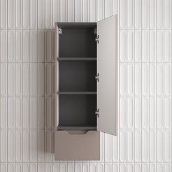 Style Line Шкаф пенал Остин 36 Plus подвесной тауп темный – фотография-4